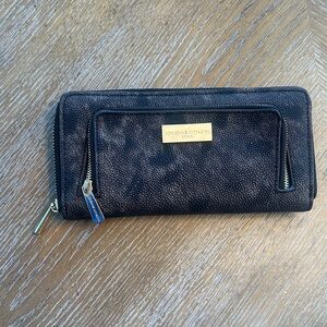 Adrienne Vittadini Textured Blac with Gold Detail Wallet